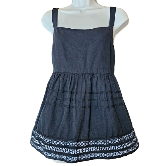 Anthropologie Tops - Anthropologie Amit Aggarwal Olivia Black&White  Embroidered Linen Babydoll Top